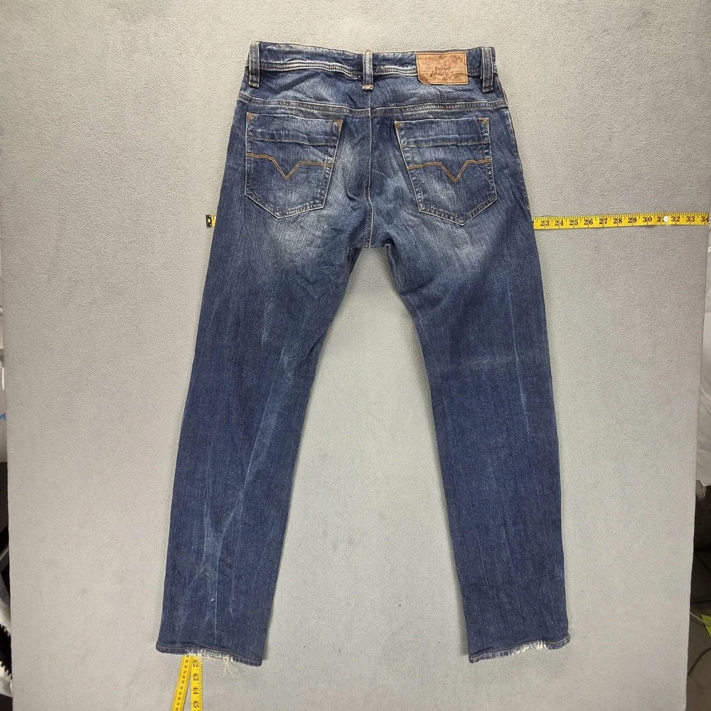 Diesel Jeans Mens 33x32 Blue Safado Regular Slim Straight Button Fly 0RW05